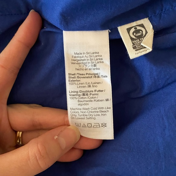 Madewell 100% Linen Double Breasted Blazer Blue - Picture 6 of 6